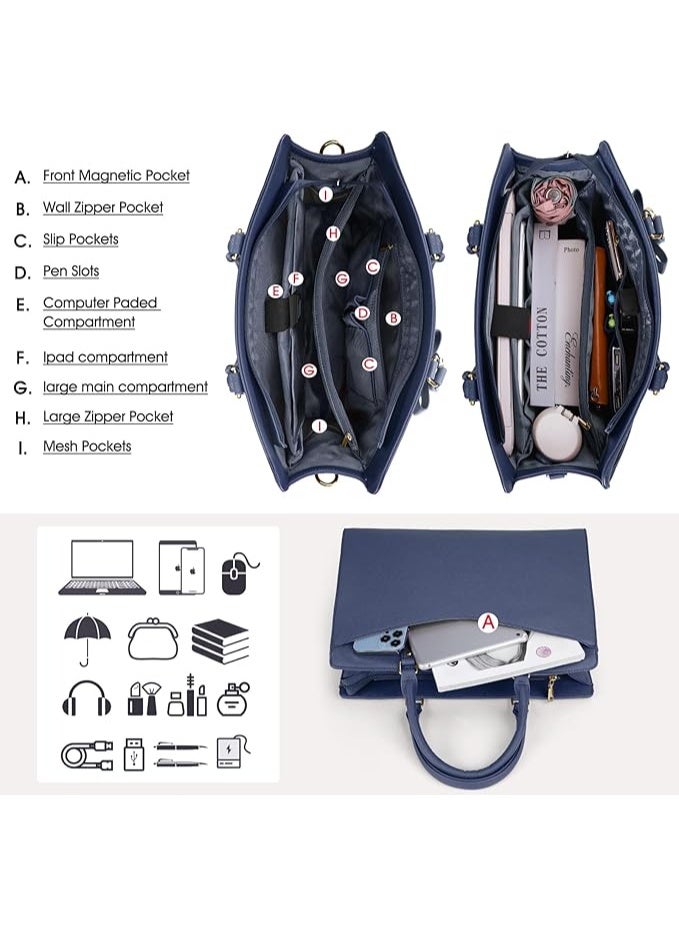 حقيبة الكمبيوتر المحمول للنساء 15.6 بوصة مقاومة للماء PU الجلد حقيبة عمل مكتب الأعمال حقيبة حقيبة الكمبيوتر حقيبة - Image 4